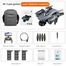 촬영드론RG106PRO-3 축 짐벌 GPS 브러시리스 쿼드콥터 드론 360 ° 장애물 회피 5G 8K 듀얼 카메라 전문, 06 Black  8K Dual OA 3B