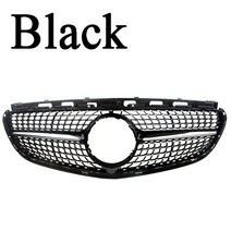 자동차 프론트 그릴 범퍼 적합 메르세데스 벤츠 W212 E 클래스 다이아몬드 실버 블랙 4, [02] Black, 02 Black