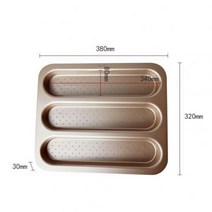 바게트틀 베이킹틀 바게트팬 새로운 3 채널 탄소강 비 스틱 오븐 프랑스 빵 금형 3 대 1 프랑스 빵 용품 빵 토스트 금형 케이크 금형, 32x38x3cm