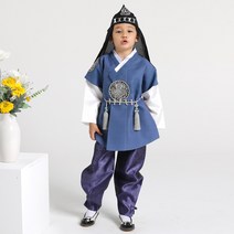 아가명주 남아한복 보은블루도령 아동한복