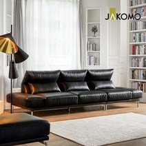 자코모 제트 4인 기능성 아닐린 내추럴 소가죽 소파전체가죽+스툴, 세나페옐로