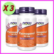 나우 푸드 피크노제놀 60 mg 50캡슐 호팍사 파인 바크 X 3개, 1개, 기본