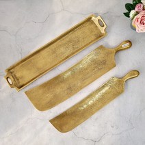 엔틱 황동 브라스 신주 트레이 3종, 한손트레이대