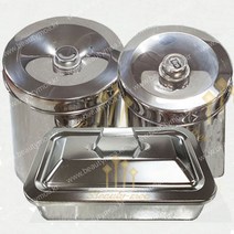 원형바트 스텐바트 스텐솜통 알콜솜 소독용기 7.5~23cm 팬트리 식당 병원 네일샵 피부미용재료 화장솜통 위생져 반영구화장 사각바트, [직사각바트]23*13*4.5cm/1ea, 1개