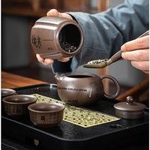 보이차 보관함 차단지 의흥 자사 찻잎통 밀폐캔 홍차 차항아리 티박스 라지 사이즈 차항아리, 옵션12, 1개