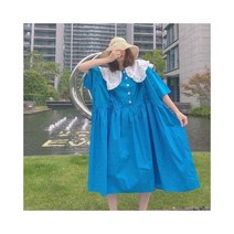 빅사이즈원피스 레이스 홈드레스 겨울하객 Koamissa 플러스 사이즈 여름 맥시 드레스 짧은 소매 인과 스트레이트 Vidos 피터팬 칼라 여성 대형