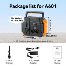 올인원 파워뱅크 캠핑 FF Flashfish-태양열 발전기 230V 600W 휴대용 발전소 540WH 배터리 150000mAh/3.6V, 01 EU 230V