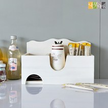 나무다움 원목 믹스커피 녹차 티백 종이컵 수납박스 탕비용품정리함 수납함, 1개
