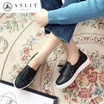 기타 [애슬릿] 여성 스티치 프린지 테슬 슬립온 운동화 3cm