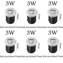 정원 매립형 야외 조명 지하 램프 보도 팩, 3W 42MM, Blue DC12V