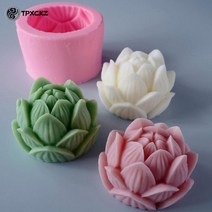 아로마 테라피 양초 실리콘 금형 3d 연꽃 모양 비누 실리콘 금형 diy 몰드, 5