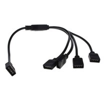 RGB LED 테이프 커넥터 4 핀 1-1 2 3 플러그 전원 분배기 케이블 Led 스트립 라이트 용 남성 여성 와이어, 1 to 4