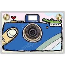 페이퍼 슛 카메라 친환경 디지털 빈티지 필름 디지털 카메라, 파란 손으로 그린