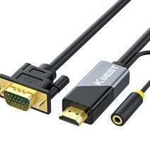 [rgbtodvidvitorgb] HDMI TO VGA RGB 케이블(오디오 포트지원), 2m