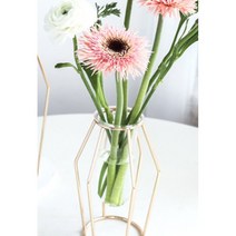 고급스럼 엔틱 철제 와이어 꽃병 골드 프레임 인테리어 화병, 고급다이아