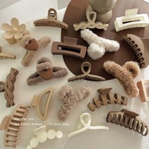 단발묶기 보브단발 붙임머리스타일링 머리 장식 세트 여성 패션 발톱 클립 커피 블랙 아크릴 큰 머리핀 헤어 악세서리 어, [57] 8조각,피스 57
