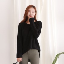 탱크걸 루즈핏 하프니트 골지라운드(C 29049) 라운드니트