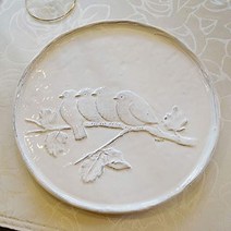 [정품] 버지니아 카사 버드 릴리프 플레이트 흰색 22cm(8.7인치) 이탈리아산