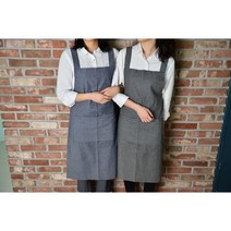 오가닉라이프 린넨 스트라이프 앞치마 심플 공방 요리 주방 국내산 예쁜, 린넨 스트라이프 앞치마 (그레이(주머니세로))