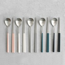 골든벨 모네 젓가락 숟가락 신혼 부부 수저세트, 화이트