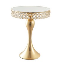 졸업 파티 연회를 위한 미러된 케이크 스탠드 금속 디저트 서빙 접시, 황금