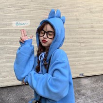 반티 단체티 공룡후드티 과티 후드티 긴팔 캐릭터 티셔츠 기념촬영 우정사진 시밀러 커플 공룡뿔 티라노
