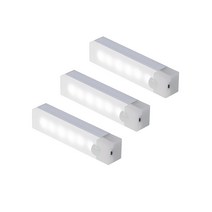 HK.sell C타입 밝기 조절 사각 충전식 센서등, 10cm 백색등 3p