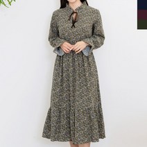 UND 8801 여자플라워밑단프릴원피스