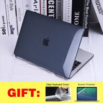 Macbook Air 13 용 노트북 케이스 M2 A2681 A2337 A2338 M1 칩 14 A2442 Pro 16 A2141 A2485 새로운 터치 바 키보드 커버, Crystal black_2019 Air 13 A193