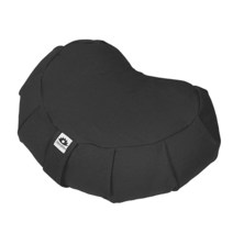 Waterglider International Zafu Crescent 미국 메밀 선체 충전재가 있는 명상 베개 인증된 유기농 면 그래스 그린, Anthracite