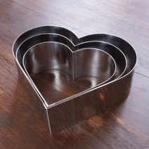 시둥마켓 +[시둥마켓]+_ 무스틀 제빵용품 짤주머니세트 초콜렛만들기 파운드케이크틀 케익틀, 카페테리아 베이킹 H하트 무스링 중형 1개 낮은틀