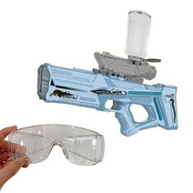 씨에이지몰 워터밤 흠뻑쇼 전동물총 자동급수 KC인증 충전식 대용량 물총 (투명고글증정), 스카이