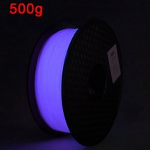 글로우 인 더 다크 PLA 필라멘트 3D 프린터 야광운 승화 플라스틱 소재 인쇄 레인보우 그린 블루, Purple Glow- 500g, CHINA