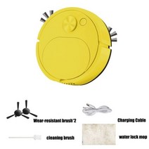 3 In 1 로봇 스마트 진공 청소기 습식 걸레질 청소기 홈 청소 도구, Yellow
