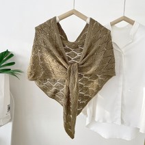 펀칭 다이아 니트 숄에 봄여름 자외선 차단 순색 삼각 스카프