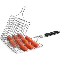 아타고그리들 캠핑무쇠 코팅숯불그릴 화덕 볼케이노 솥뚜껑불판 Grilling net bbq 그릴 생선 바구니 접이식 휴대용 스테인레스 스틸 손잡이 휴대용 야외 캠핑 rack 그릴, 협력사, 구운 그물