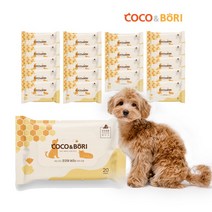 코코와보리 잇츠허니 강아지 고양이 애견 물티슈 20매, 20개