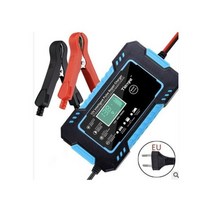 자동차 배터리 충전기 12V 6a 지능형 고속 충전 펄스 수리 유형 전체 자동 중지 듀얼 모드 납산 오토바이 트럭용, Style2 파란색 EU 플러그