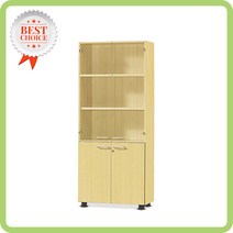 ECO INNO 5단 유리장(사무용 캐비넷 책장 5단장), W800 X D410 X H1875:메이플