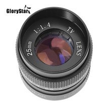 GloryStar 캐논 EOS EF DSLR 카메라 5D II 용 25mm CCTV F1.4 영화 렌즈 C 마운트 금속 후드, 한개옵션0
