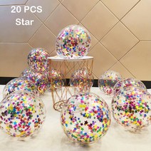 브라이덜샤워풍선 칠순 생일축하 기념일 졸업 헬륨가스 꽃풍선 금속 색종이 마노 대리석 풍선 라텍스 투명, 07 Star-multicolor_01 12 인치