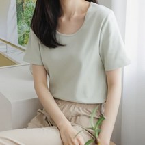 [바보사랑] 여성 여름 봄 유넥 바이오스판 반팔 티셔츠