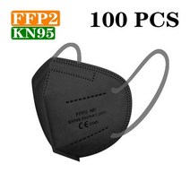 Kn95 15 색 FFP2 마스크 KN95 5 레이어 성인 블랙 패브릭 마스크 마스카라 보호 FPP2 입 얼굴 마스크 필터 마스크, YC95 black 100