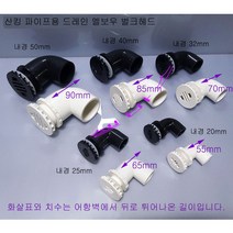 (내경 25mm) (화이트 블랙 ) LESSO FY 산킹 파이프용 드레인 벌크헤드 엘보우형 (스트레이너 벌크헤드)