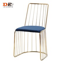 도리퍼니처 크루즈 의자 / 카페 철제 골드 금색 스웨이드 벨벳 인테리어 커피숍 업소 디자인 체어, 블루, 1개