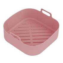 컨벡션오븐 제과제빵오븐 전기오븐 에어 프라이어 실리콘 냄비 식품 등급 에어 프라이어 실리콘 냄비 그릇 재사용 가능한 주방 베이킹 요리 액세서리, 분홍색