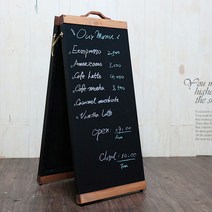 안다미로 상하단월넛 나무 입간판 카페메뉴판 디자인