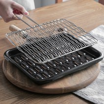 VJSLVKSL 석쇠 그릴팬 야외 캠핑 바비큐 bbq 가정용 직화팬 팬 재고331EA
