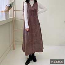 [해이주] 골덴 브이넥 원피스