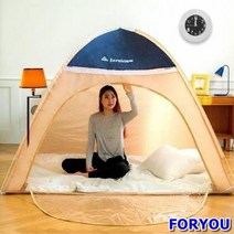 ForU391 원터치 실내 난방텐트 4인용 바닥없음 이너텐트 텐트 거실형텐트 대형텐트, 런웨이브베이지난방텐트180x200(3-4인용)*본상품, 상세페이지 참조
